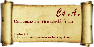 Csizmazia Annamária névjegykártya