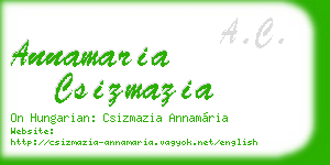 annamaria csizmazia business card